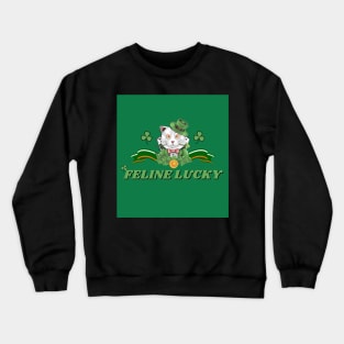 Feline Lucky for Saint Patrick's Day (MD23Val002d) Crewneck Sweatshirt